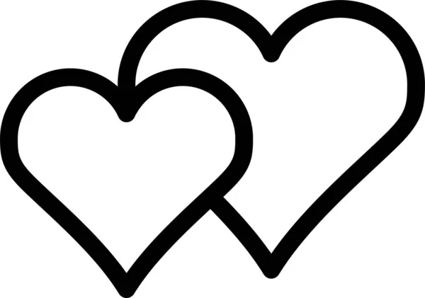 Забота Сердце Икона Любви Стиле Очертания — стоковый вектор