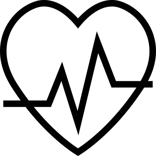 Slå Hälsa Hjärta Ikon Kontur Stil — Stock vektor