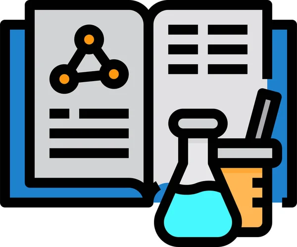 Ícone Educação Química Biologia Estilo Esboço Preenchido —  Vetores de Stock
