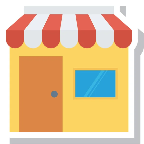 电子商务家庭购物图标的平板风格 — 图库矢量图片