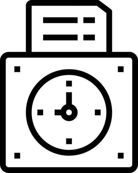 Icono Del Reloj Del Negocio Alarma Estilo Esquema — Archivo Imágenes Vectoriales