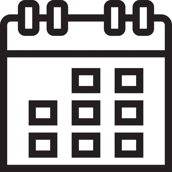 Calendario Calendarpage Icona Della Data Stile Contorno — Vettoriale Stock