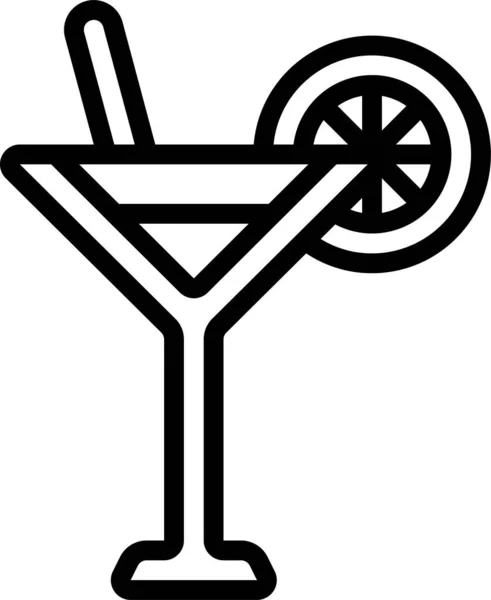 Cocktail Icône Alcool Limoneux — Image vectorielle