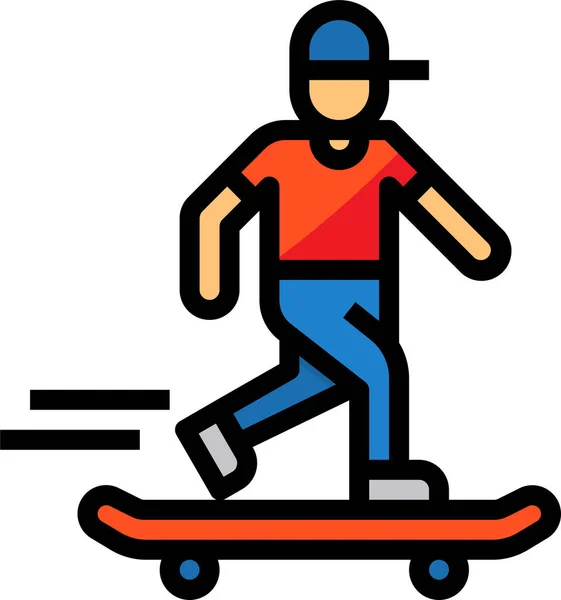 Skater Abenteuer Skateboard Ikone — Stockvektor