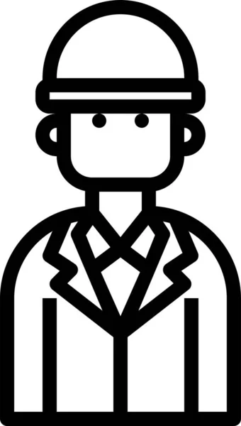 Icono Sombrero Negocios Avatar Estilo Esquema — Vector de stock