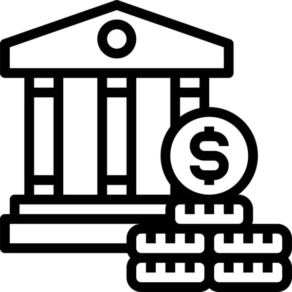 Banco Financeiro Ícone Moeda — Vetor de Stock