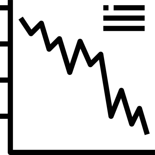 Gráfico Abajo Icono Del Gráfico Estilo Contorno — Vector de stock