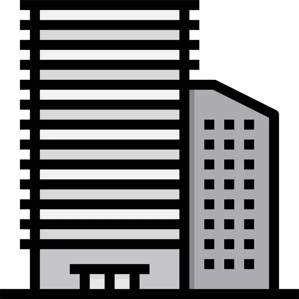 Rascacielos Edificio Torre Icono — Archivo Imágenes Vectoriales