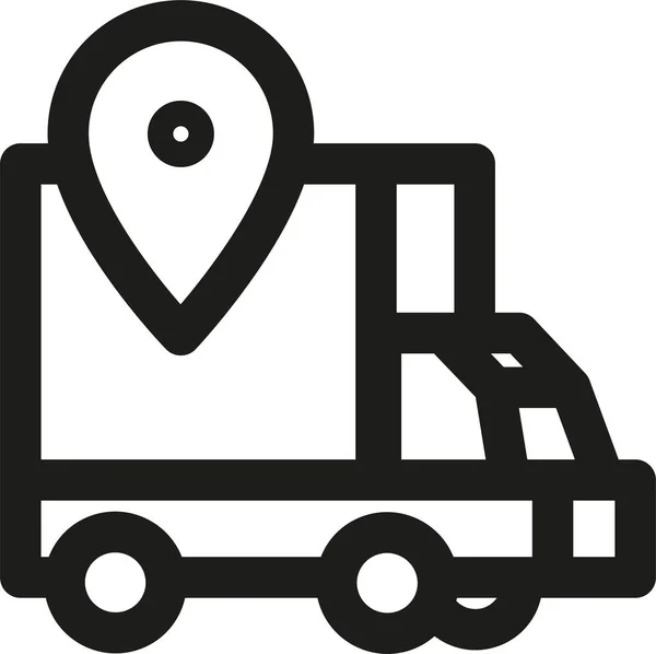 轮廓型定位卡车箭头图标 — 图库矢量图片