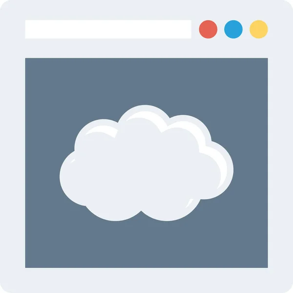 Иконка Браузера Облако Интернет Плоском Стиле — стоковый вектор