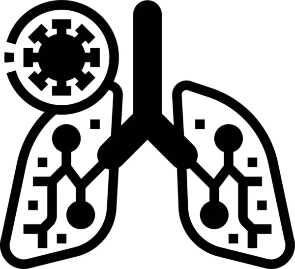 Akciğer Koronavirüsü Covid19 Simgesi — Stok Vektör