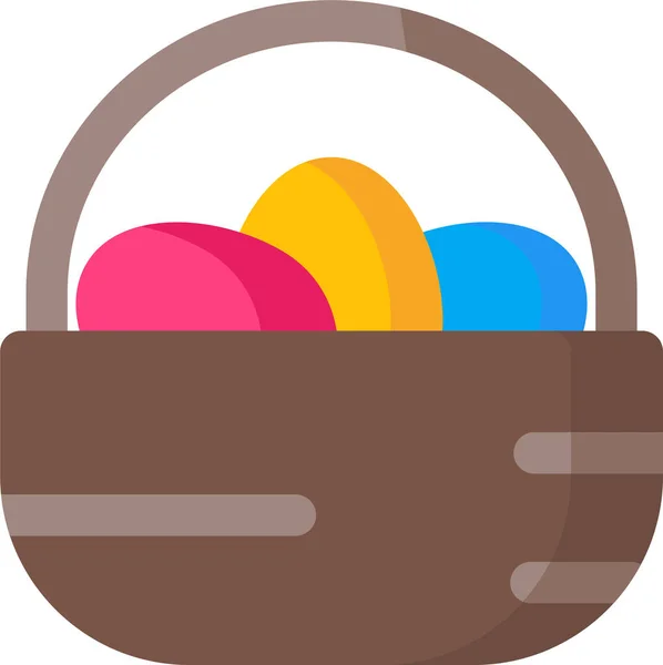 Καλάθι Easter Egg Icon Επίπεδη Στυλ — Διανυσματικό Αρχείο