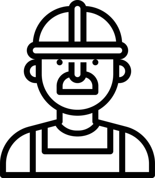Avatar Construction People Icon Outline Style — Stock Vector