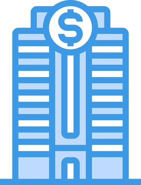 Icono Del Edificio Oficinas Bancarias — Vector de stock