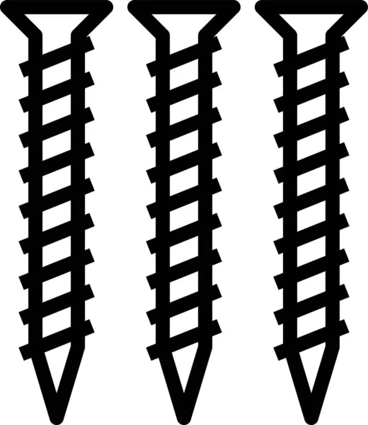 Значок Гвинтового Будівельного Інструменту Стилі Контурів — стоковий вектор