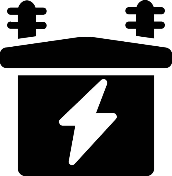 Batterij Elektriciteit Pictogram Vaste Stijl — Stockvector