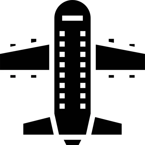 Repülőgép Repülőtéri Repülőgép Ikon Szilárd Stílusban — Stock Vector