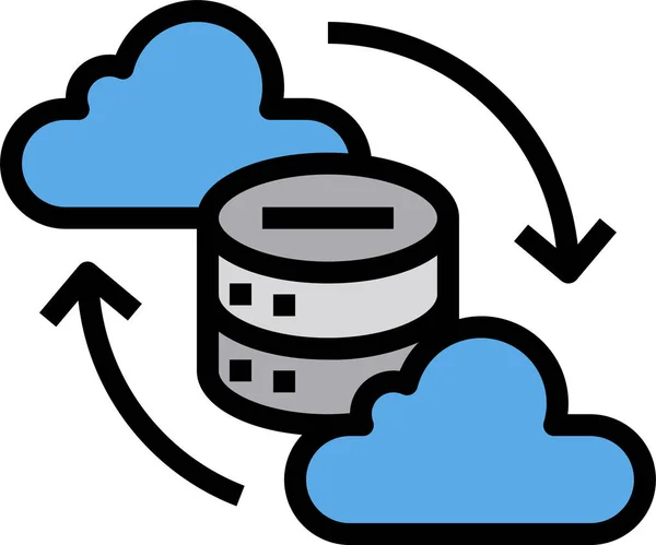 Cloud Datensymbol Zentrum — Stockvektor