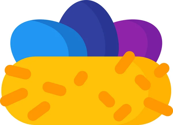 Eier Feiern Ostern Ikone Flachen Stil — Stockvektor