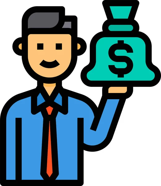 Bag Influencer Man Icon — Stock Vector