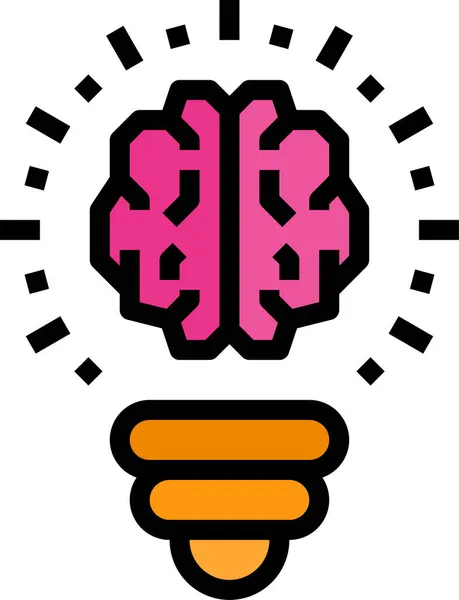 Ikona Inovace Představivosti Mozku Stylu Vyplněného Osnovy — Stockový vektor