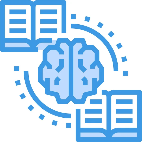 Βιβλίο Εικονίδιο Της Γνώσης Του Εγκεφάλου Στυλ Γεμάτο Περίγραμμα — Διανυσματικό Αρχείο