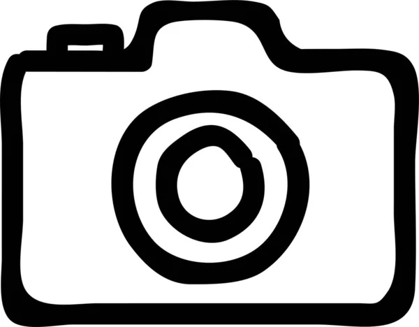 Appareil Photo Numérique Icône Dslr Dans Style Contour — Image vectorielle