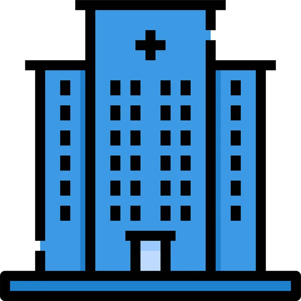 Hospital Building Treatment Icon — Stock Vector