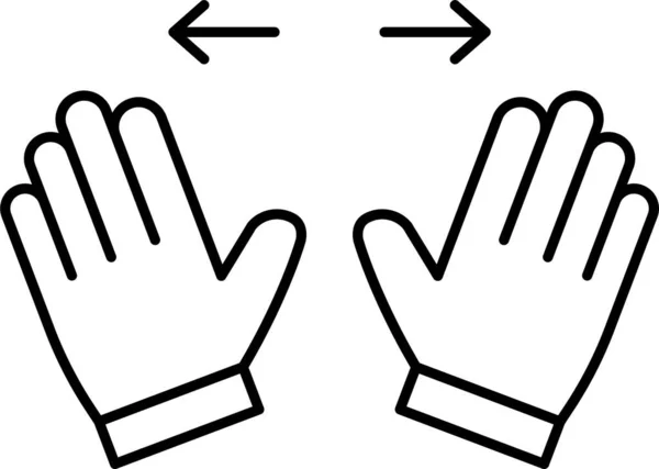 Flik Hand Dia Pictogram Omtrek Stijl — Stockvector