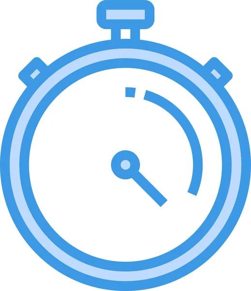 Icono Del Reloj Del Negocio Alarma Estilo Contorno Lleno — Vector de stock