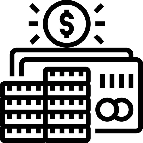 Icône Gestion Des Finances Entreprise Dans Style Contour — Image vectorielle