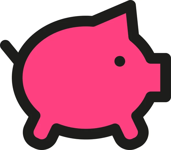 Bank Piggy Coin Icon Filled Outline Style — Stock Vector