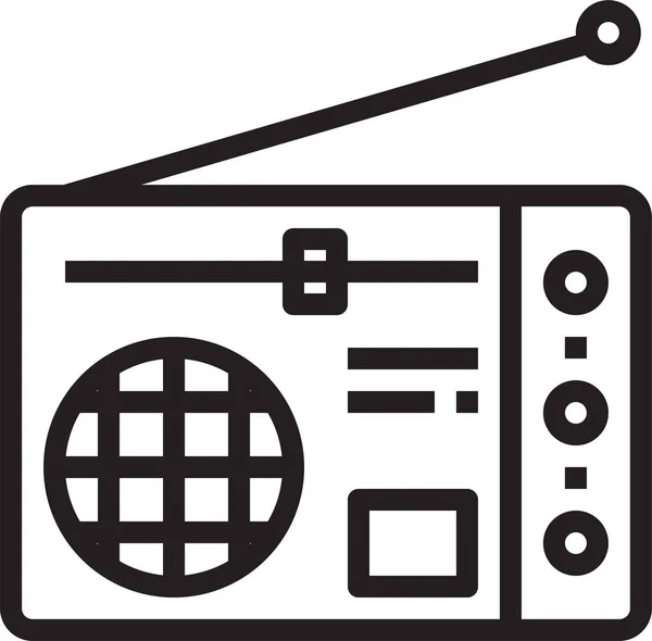 Household Kitchenware Radio Icon Outline Style — Stock Vector