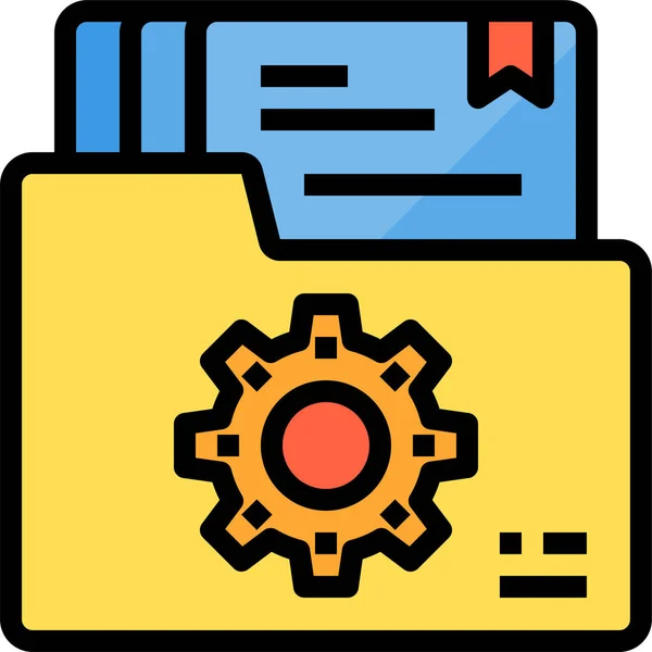 Document Engineer Factory Icon Filled Outline Style — Stock Vector