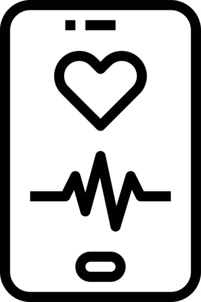 Mobil Aygıt Uygulama Kategorisinde Sağlık Hizmeti Kalp Aşk Simgesi — Stok Vektör