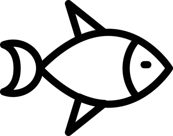 Pescado Pesca Icono Comida Estilo Esquema — Vector de stock
