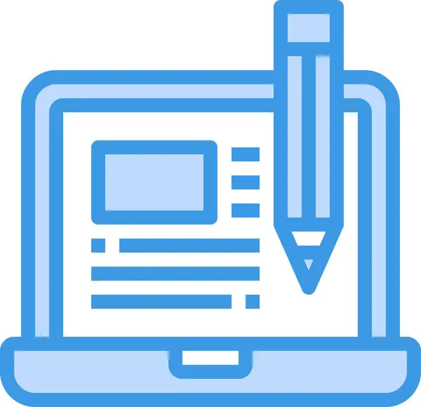 Blogger Edit Laptop Icon — Stock Vector