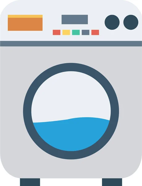 Appliance Laundry Machine Icon Flat Style — Stock Vector
