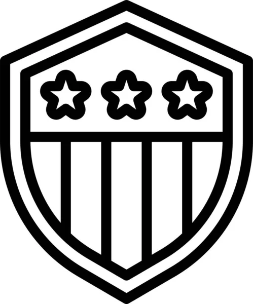 Escudo Insignia America Icono Estilo Esquema — Vector de stock