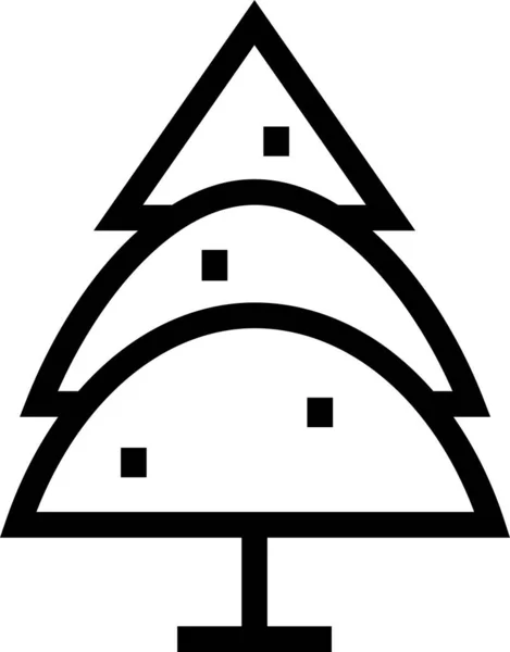 Weihnachtsbaum Winter Ikone Umriss Stil — Stockvektor