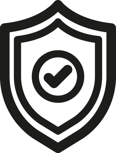 Escudo Icono Protector Antivirus Estilo Esquema — Vector de stock