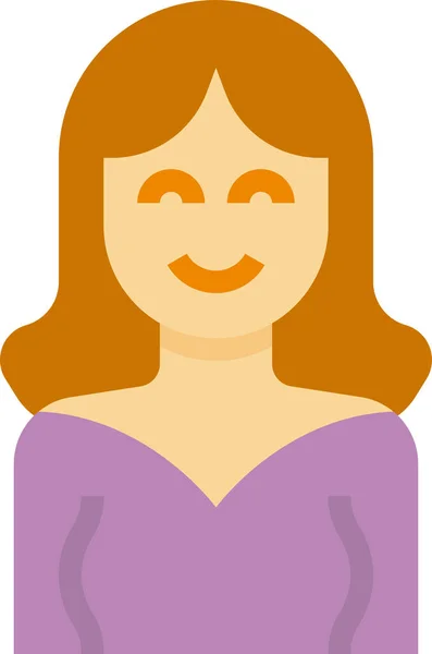 Avatar Vrouw Schattig Pictogram — Stockvector