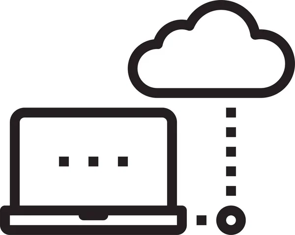 Icono Conexión Nube Acceso Estilo Esquema — Vector de stock