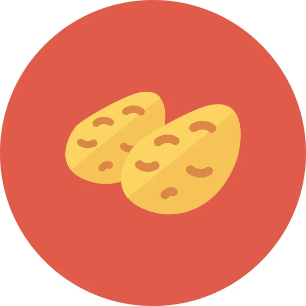 Chips Koken Voedsel Pictogram Platte Stijl — Stockvector
