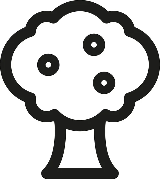 Ikona Ogrodu Ekologicznego Drzewa Zarysie Stylu — Wektor stockowy