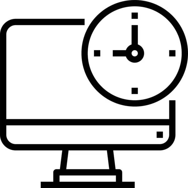 Icono Del Reloj Del Negocio Alarma Estilo Esquema — Archivo Imágenes Vectoriales