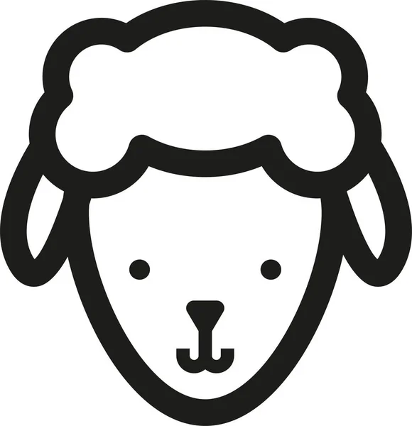 Farm Sheep Agriculture Icon Outline Style — Stock Vector