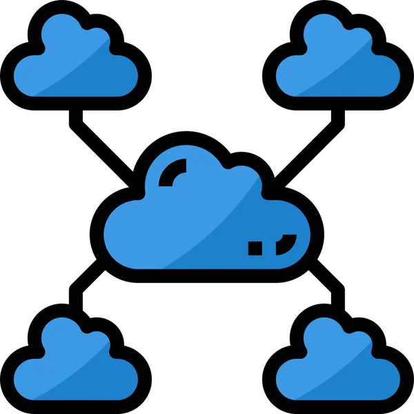 Ikona Odesílání Cloud Computingu — Stockový vektor