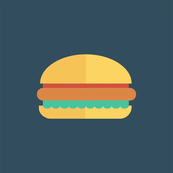 Hambúrguer Cheeseburger Ícone Cozido Estilo Plano —  Vetores de Stock