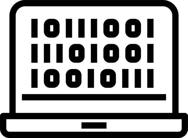 Icono Codificación Código Binario Estilo Esquema — Archivo Imágenes Vectoriales